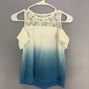abercrombie kids white to blue gradient shirt